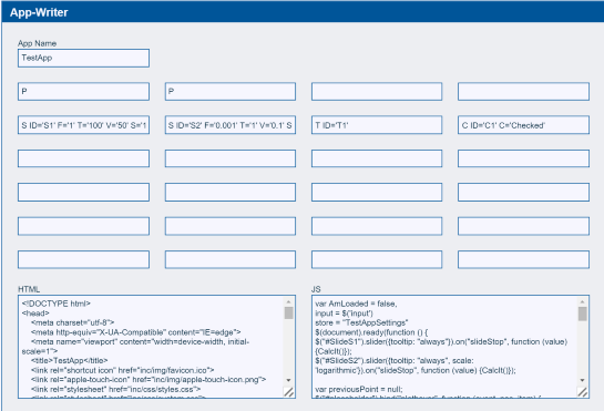 App-Writer inputs